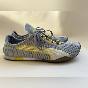 Puma Gray and Yellow Low-Profile Mesh Trainers vintages